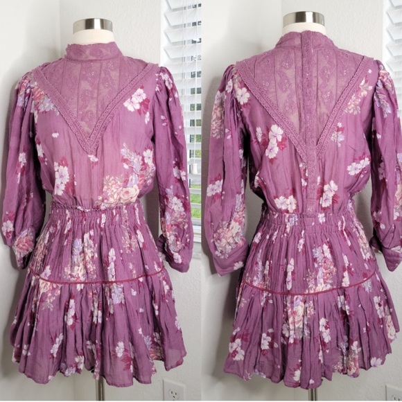 🎀 LoveSchackFancy Viola Floral Lace Print Mini Dress 🎀 - Picture 7 of 10